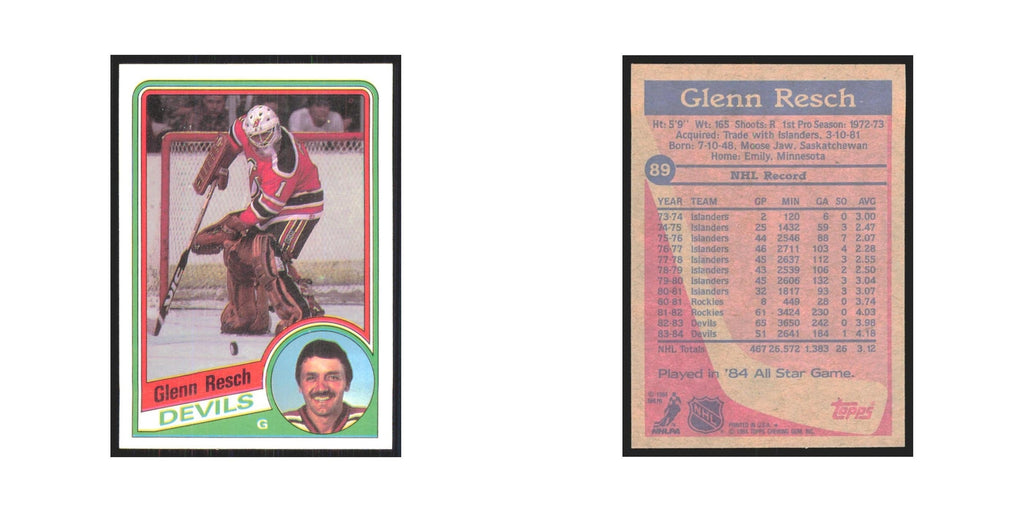 1984 Topps Glenn Resch New Jersey Devils #89