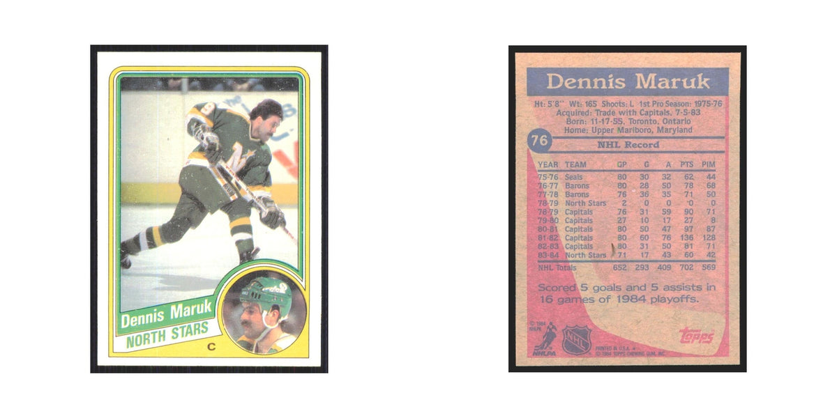 1984 Topps Dennis Maruk Minnesota North Stars #76