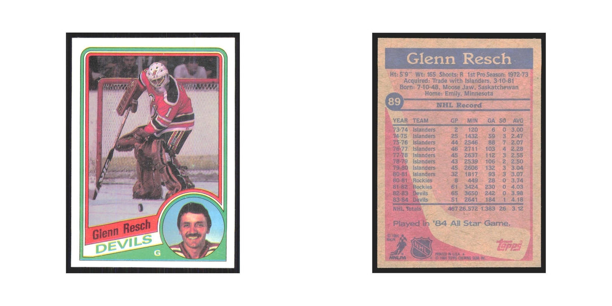 1984 Topps Glenn Resch New Jersey Devils #89