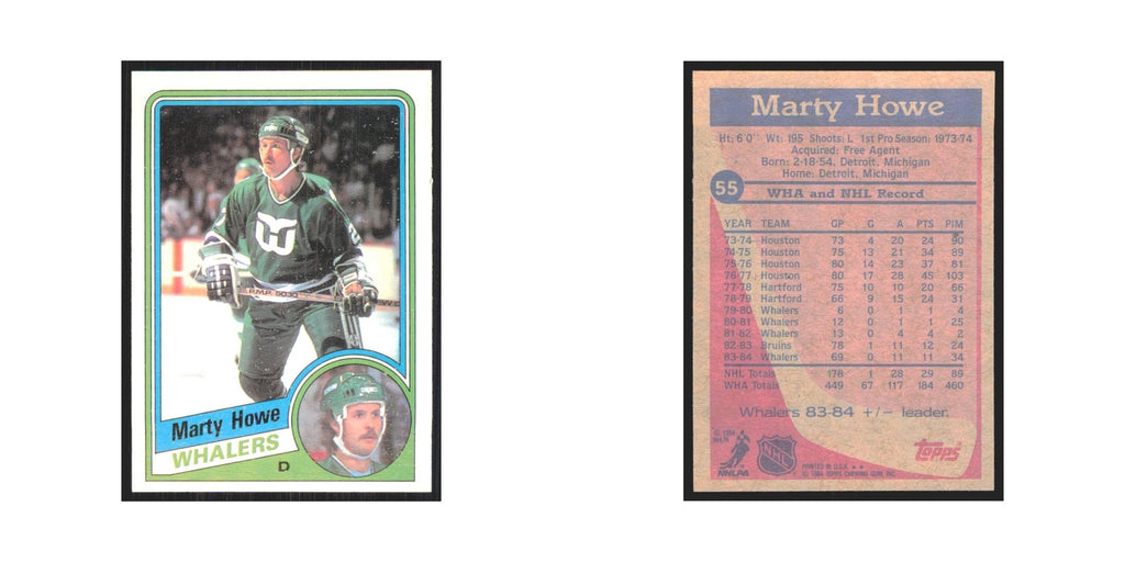 1984 Topps Marty Howe Hartford Whalers #55