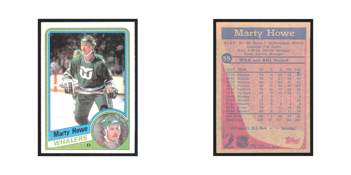 1984 Topps Marty Howe Hartford Whalers #55