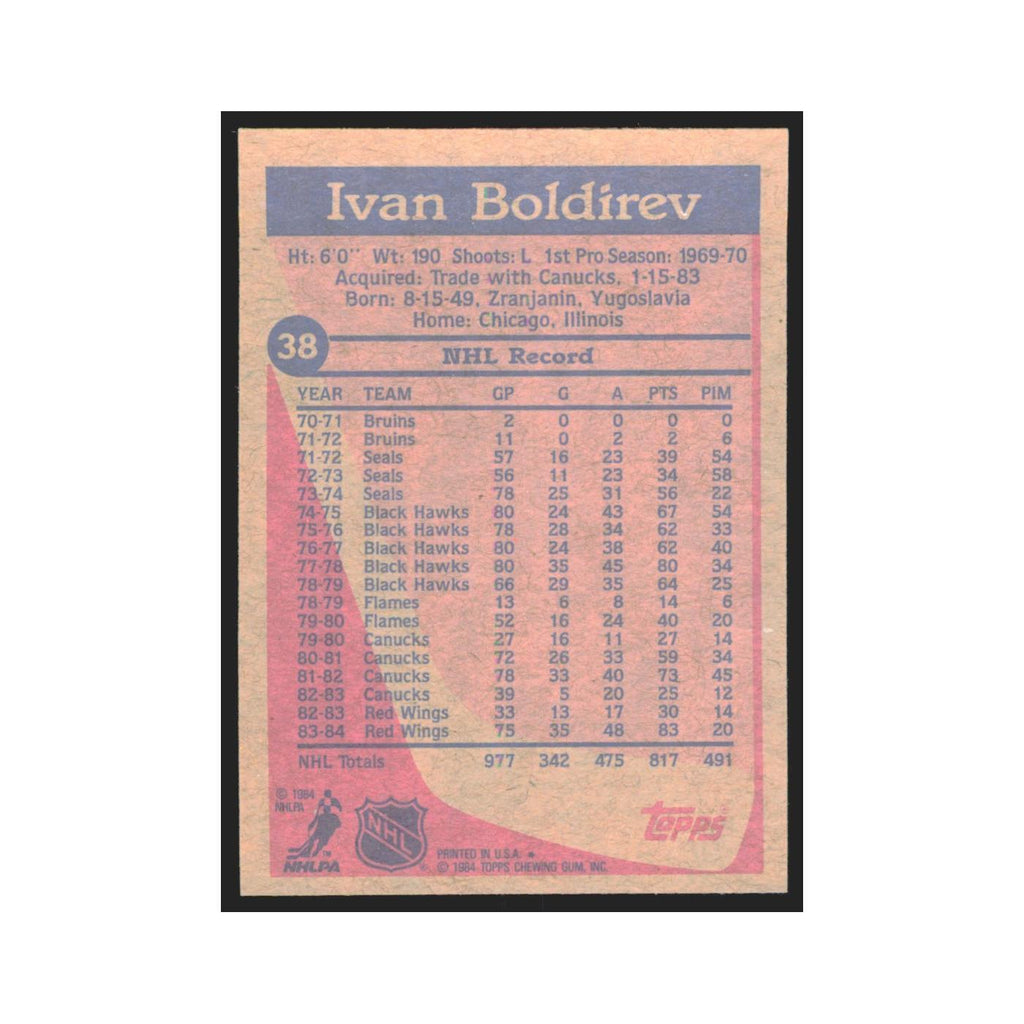 1984 Topps Ivan Boldirev Detroit Red Wings #38