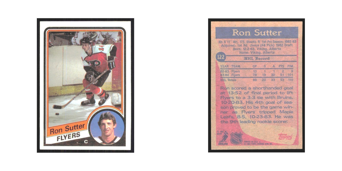 1984 Topps Ron Sutter Philadelphia Flyers #122