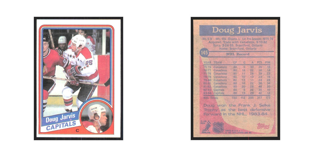 1984 Topps Doug Jarvis Washington Capitals #145
