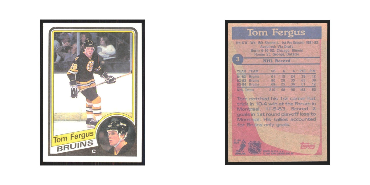 1984 Topps Tom Fergus Boston Bruins #3