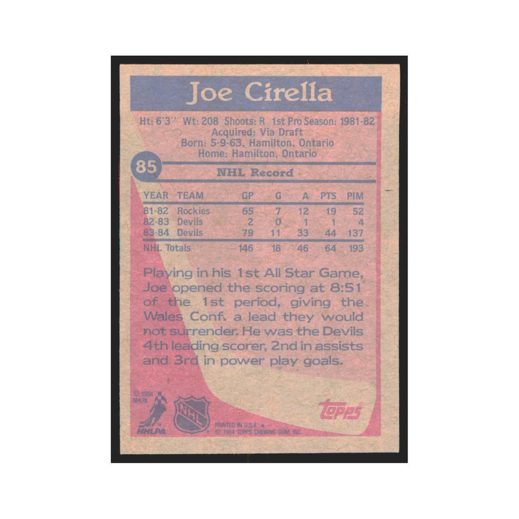 1984 Topps Joe Cirella New Jersey Devils #85