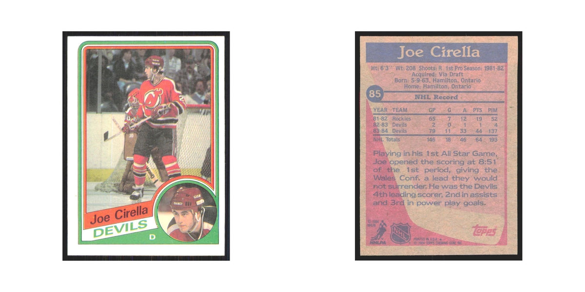 1984 Topps Joe Cirella New Jersey Devils #85