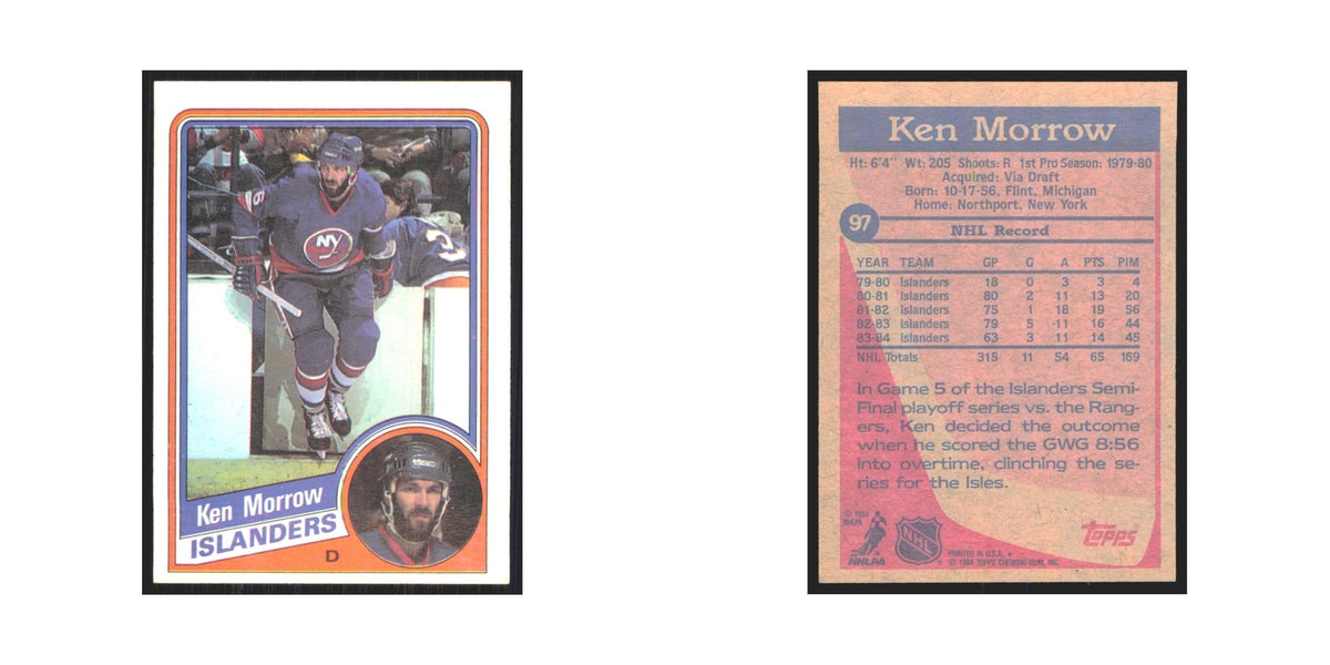 1984 Topps Ken Morrow New York Islanders #97