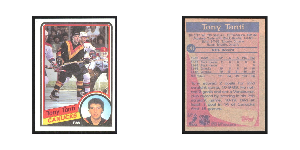 1984 Topps Tony Tanti Vancouver Canucks #141