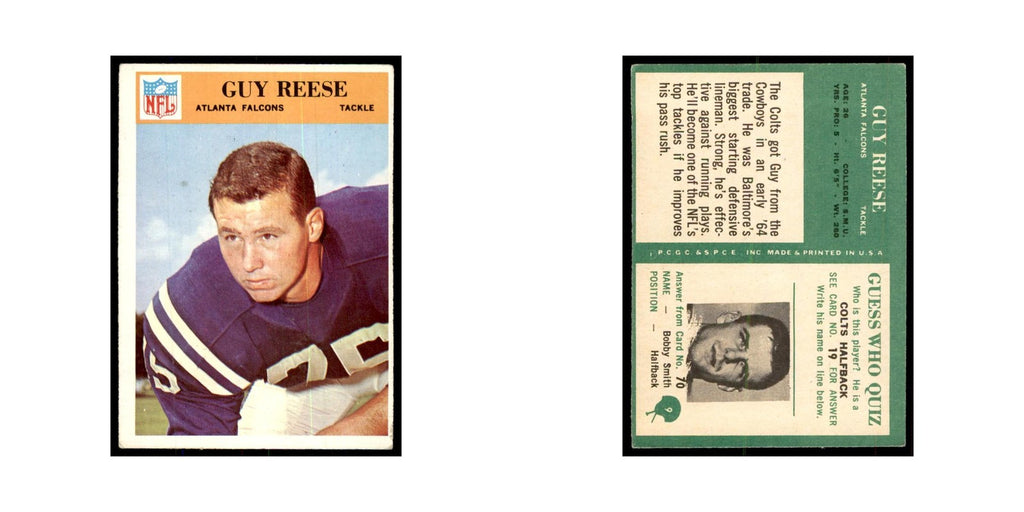 1966 Philadelphia Guy Reese Football Cards #9