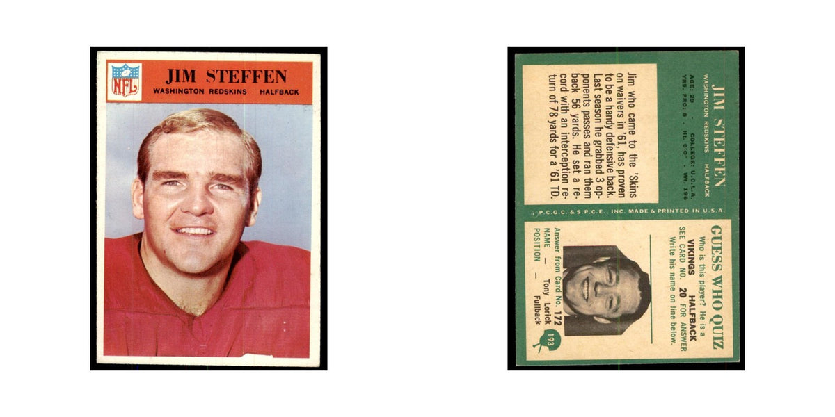 1966 Philadelphia Jim Steffen Football Cards #193