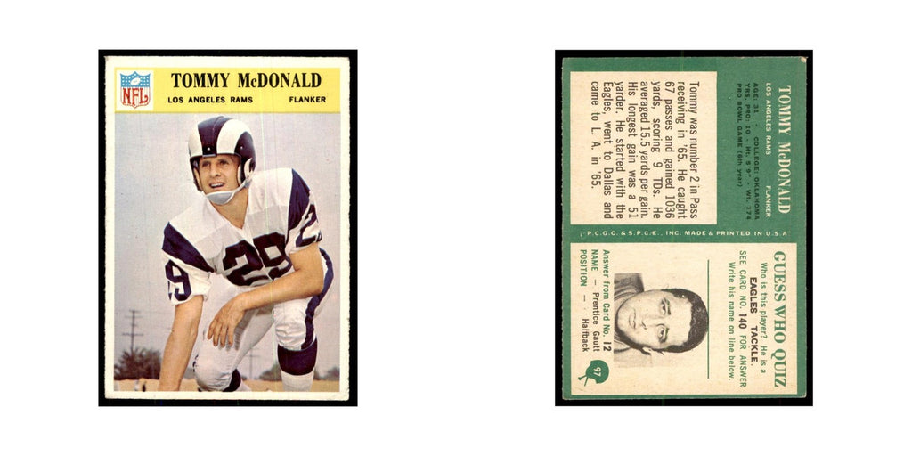 1966 Philadelphia Tommy McDonald Football Cards #97
