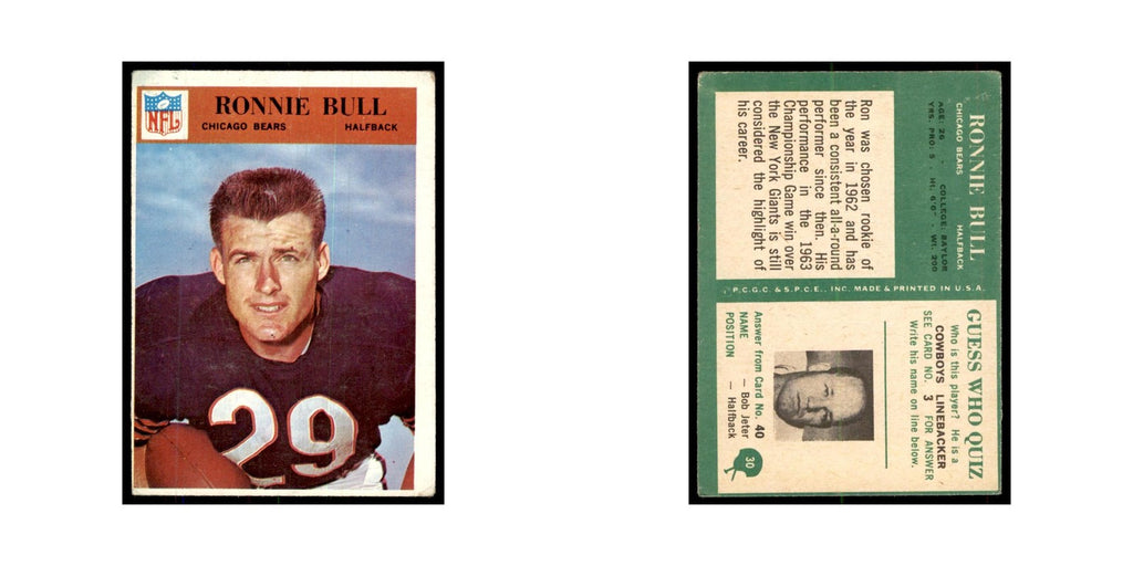 1966 Philadelphia Ron Bull Football Cards #30