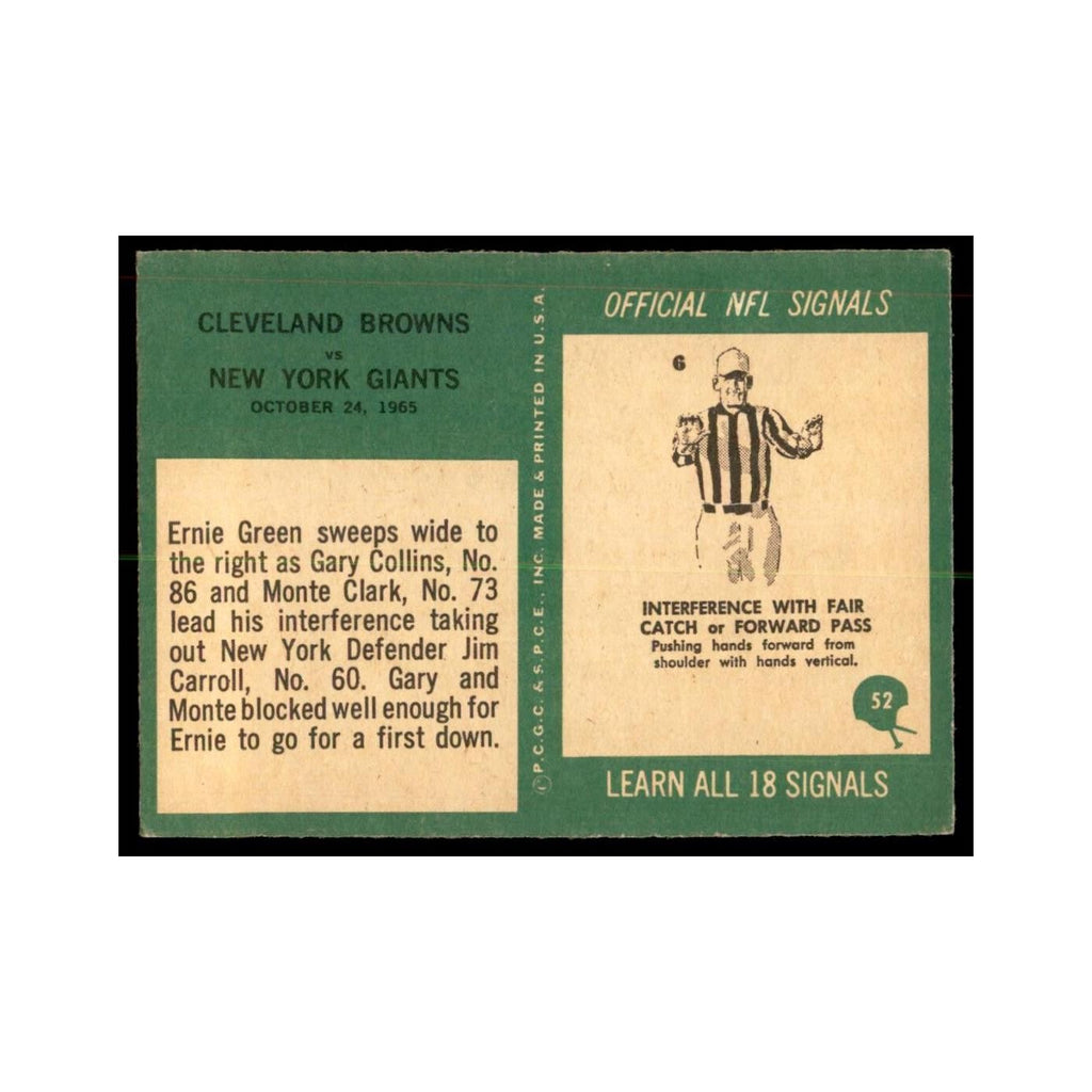 1966 Philadelphia Browns/Giants Football Cards #52