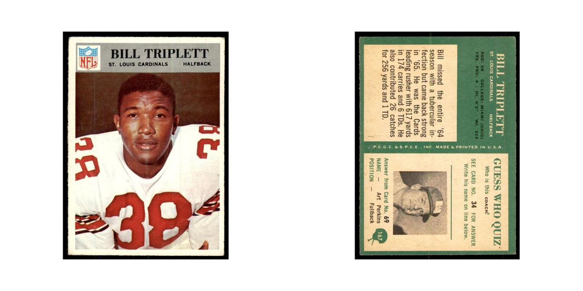 1966 Philadelphia Bill Triplett Football Cards #167