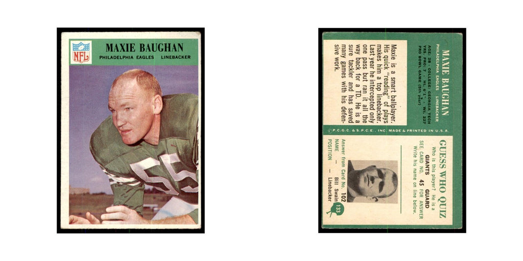 1966 Philadelphia Maxie Baughan Football Cards #133