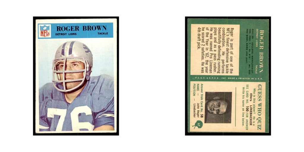 1966 Philadelphia Roger Brown Football Cards #67