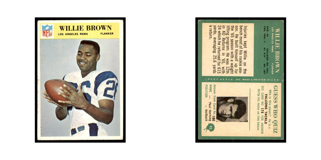 1966 Philadelphia Willie F. Brown Football Cards #93