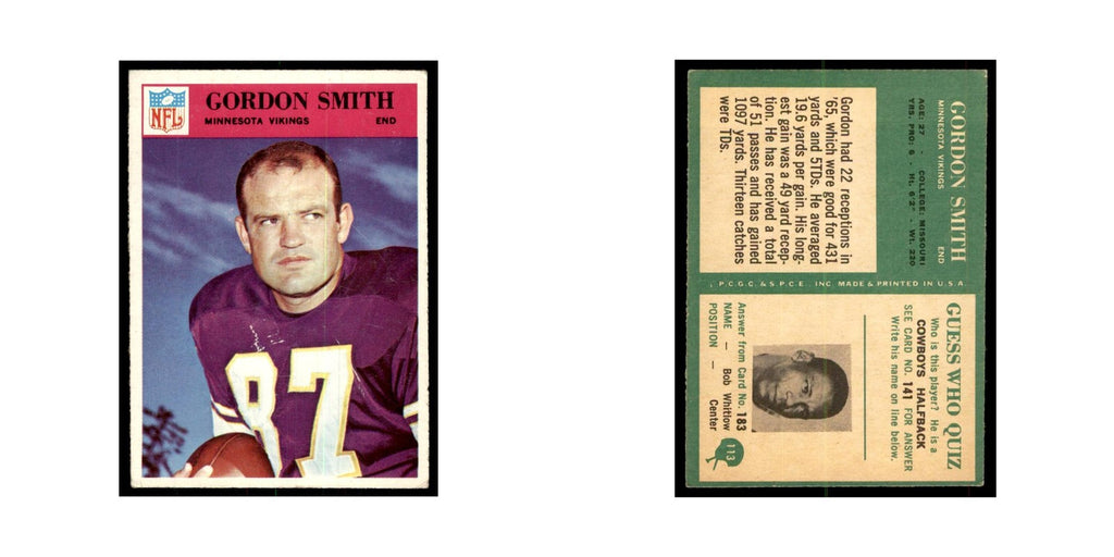 1966 Philadelphia Gordon Smith Football Cards #113