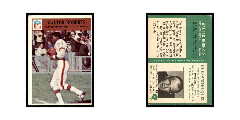 1966 Philadelphia Walter Roberts Football Cards #48