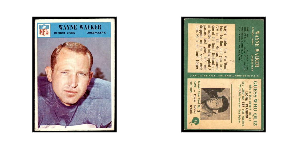 1966 Philadelphia wayne Walker Football Cards #76