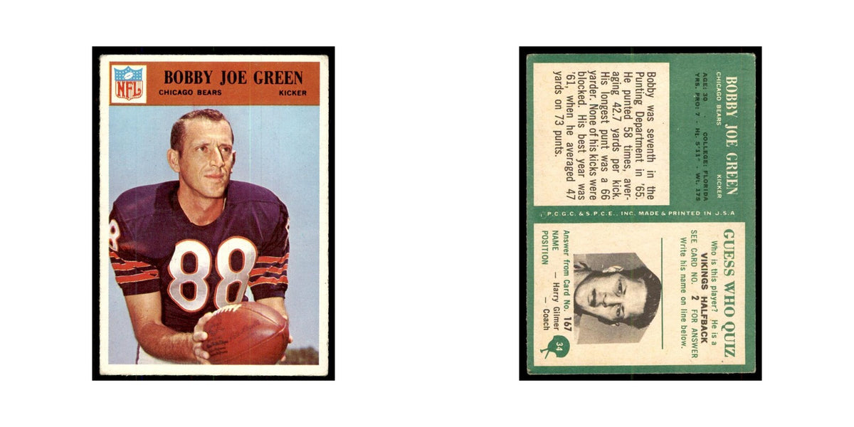 1966 Philadelphia Bobby Joe Green Football Cards #34