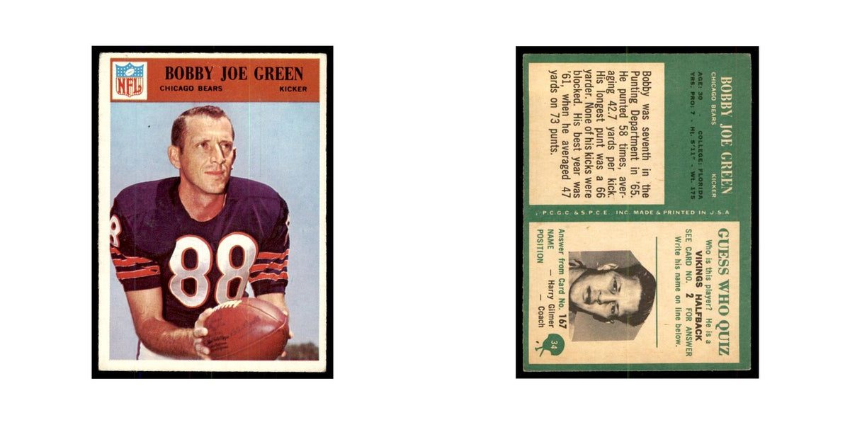 1966 Philadelphia Bobby Joe Green Football Cards #34