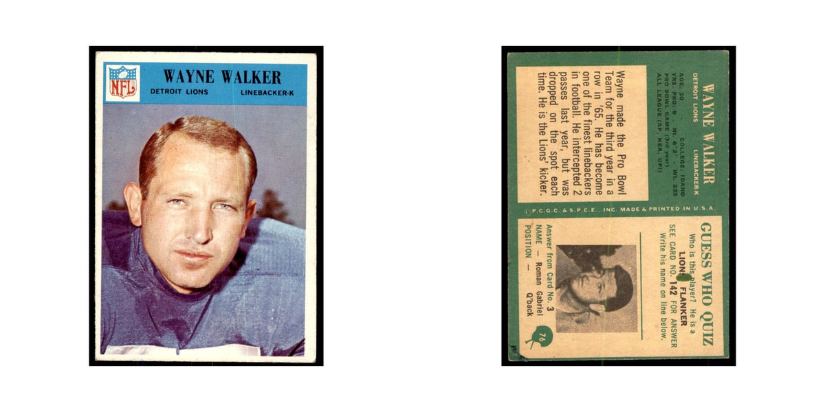 1966 Philadelphia wayne Walker Football Cards #76