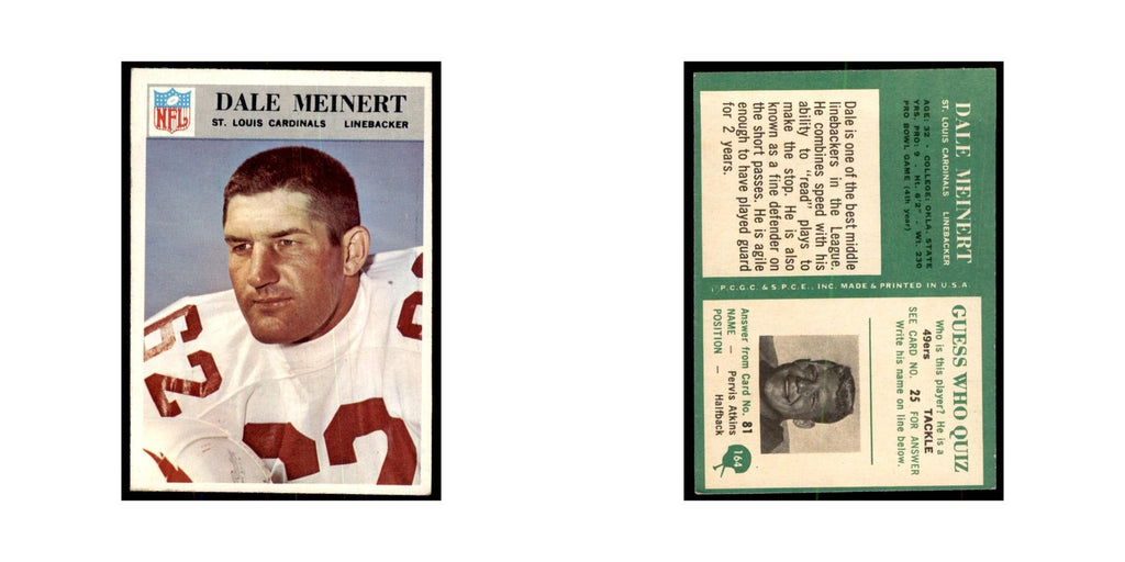 1966 Philadelphia Dale Meinert Football Cards #164