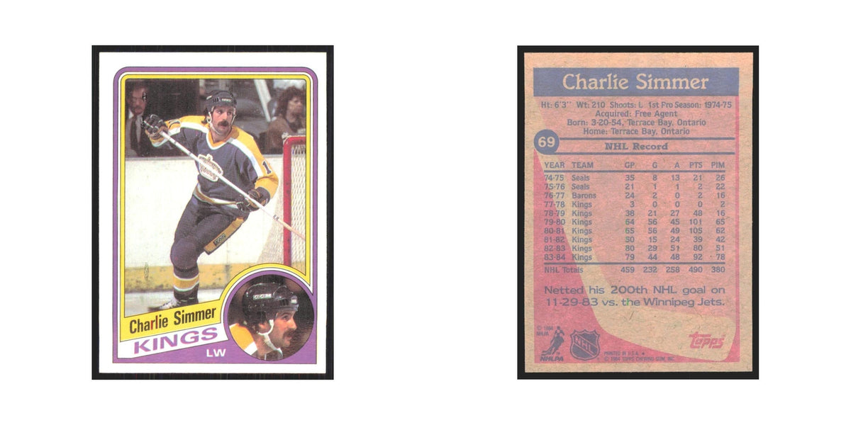 1984 Topps Charlie Simmer Los Angeles Kings #69