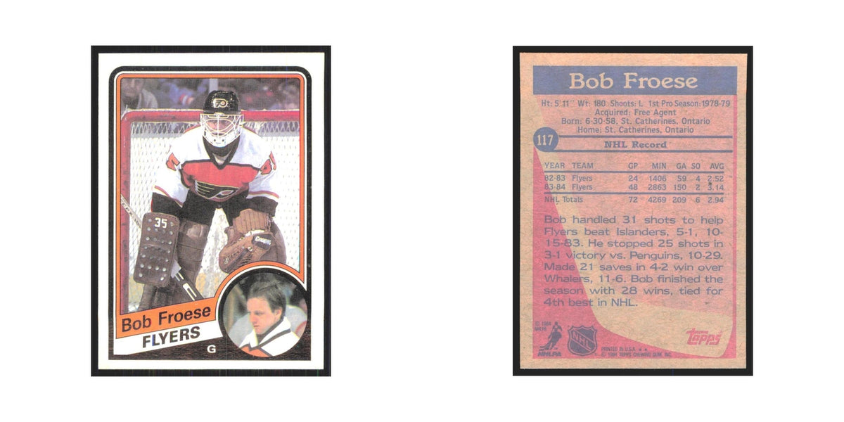 1984 Topps Bob Froese Philadelphia Flyers #117