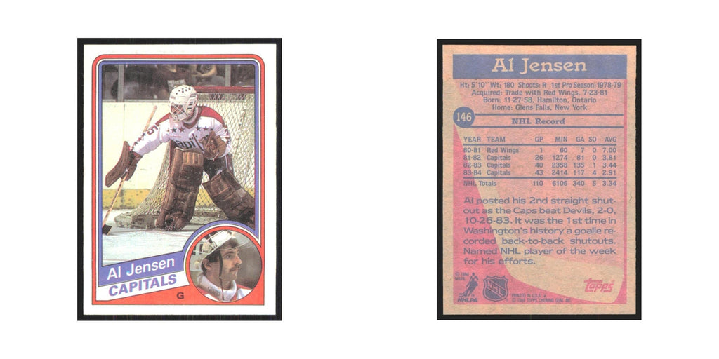 1984 Topps Al Jensen Washington Capitals #146