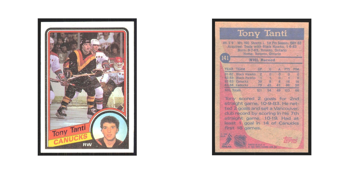 1984 Topps Tony Tanti Vancouver Canucks #141