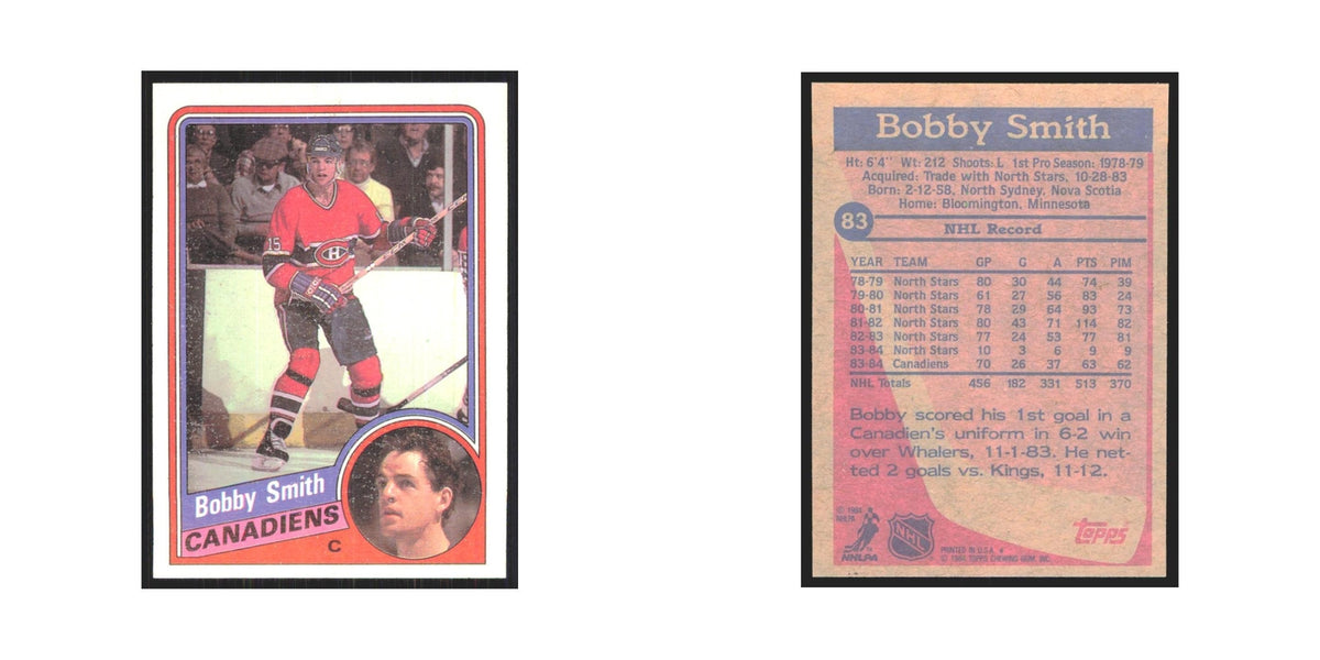 1984 Topps Bobby Smith Montreal Canadiens #83
