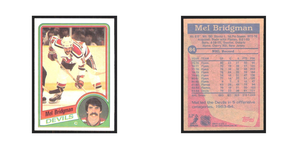 1984 Topps Mel Bridgman New Jersey Devils #84