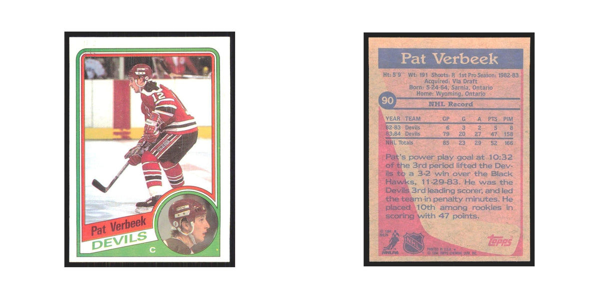 1984 Topps Pat Verbeek New Jersey Devils #90
