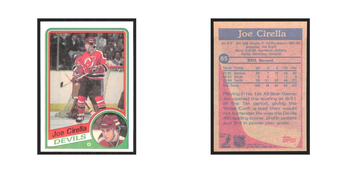 1984 Topps Joe Cirella New Jersey Devils #85