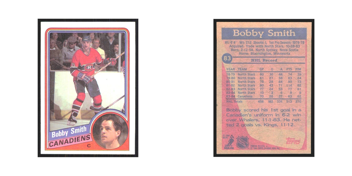1984 Topps Bobby Smith Montreal Canadiens #83