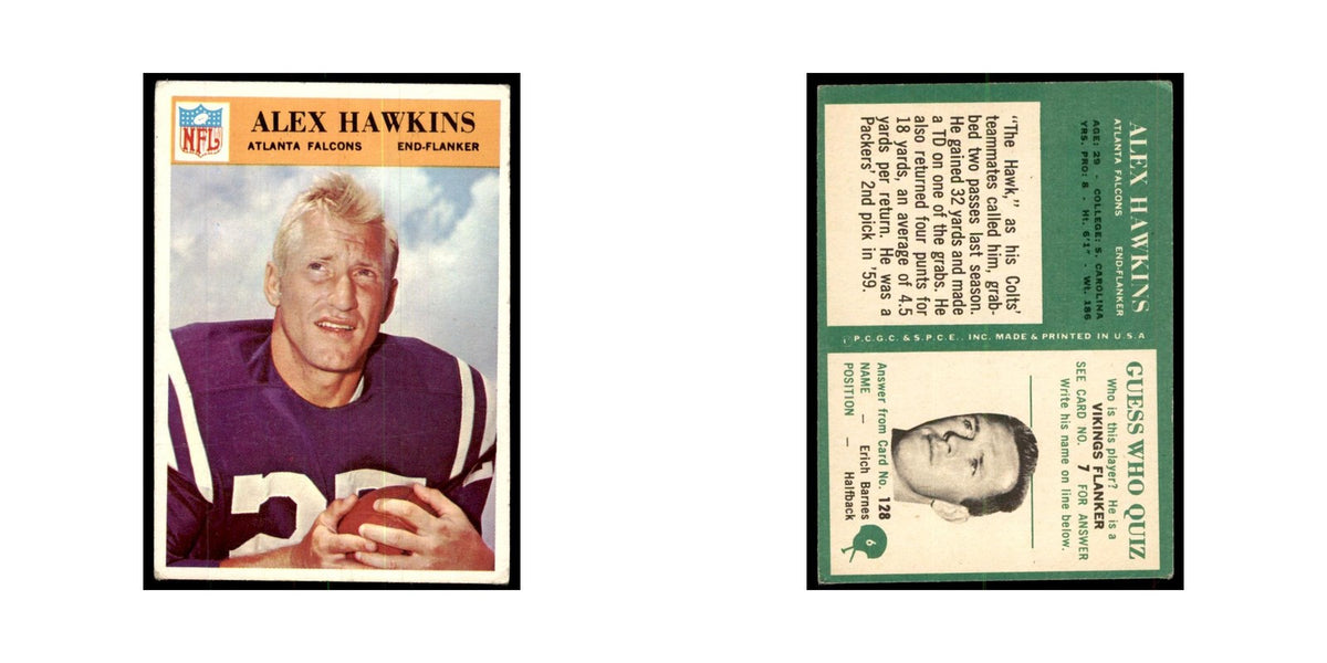 1966 Philadelphia (damaged) Alex Hawkins Football Cards #6