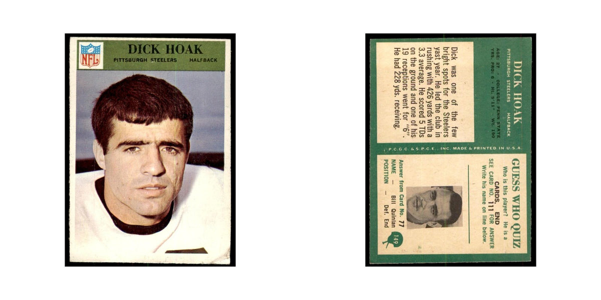 1966 Philadelphia (damaged) Dick Hoak Football Cards #149