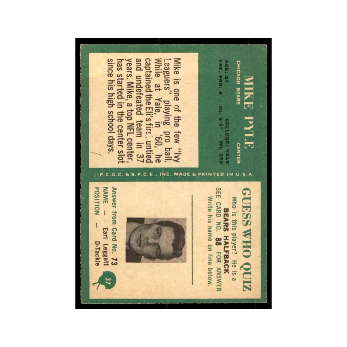 1966 Philadelphia (damaged) Mike Pyle Football Cards #37
