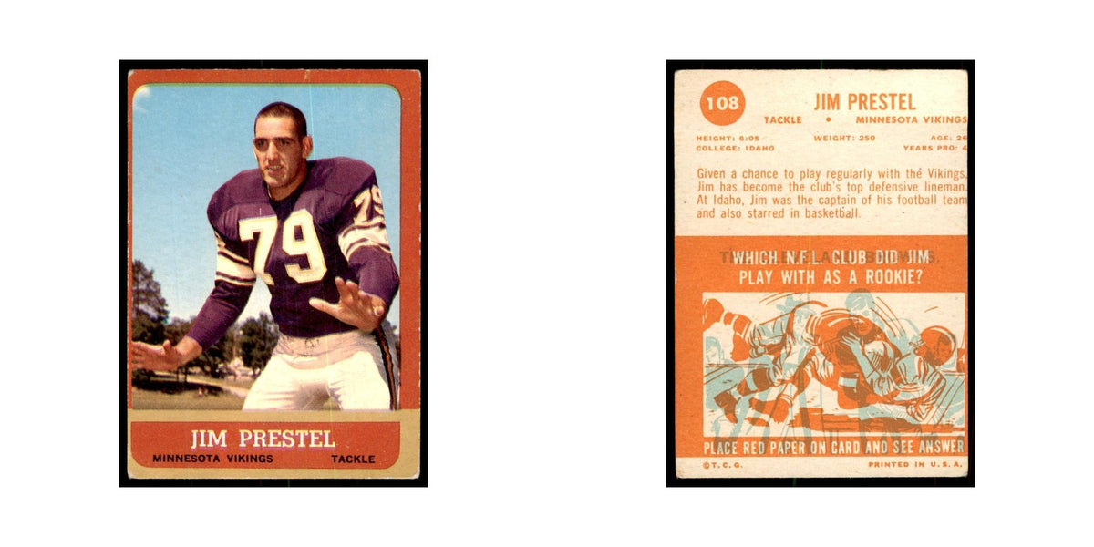 1963 Topps Jim Prestel Football Cards #108