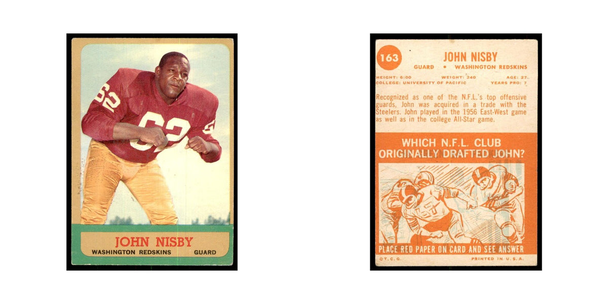 1963 Topps John Nisby Football Cards #163