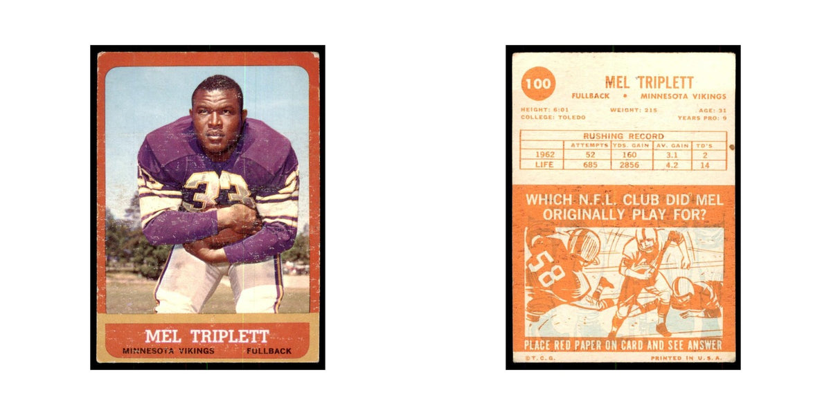 1963 Topps Mel Triplett Football Cards #100
