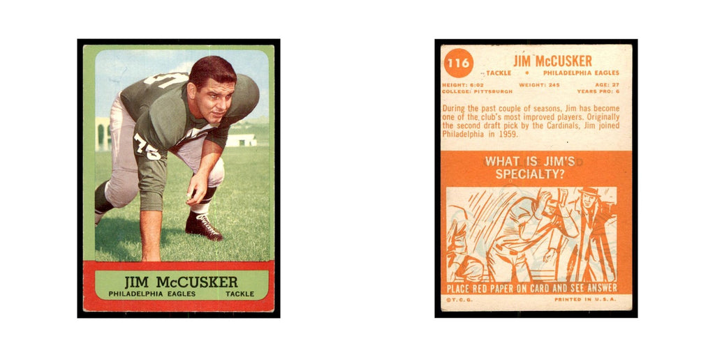 1963 Topps Jim McCusker Football Cards #116