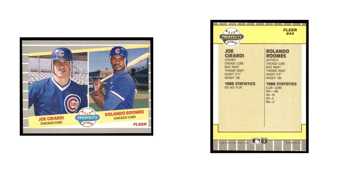 1989 Fleer Joe Girardi/Rolando Roomes RC #644
