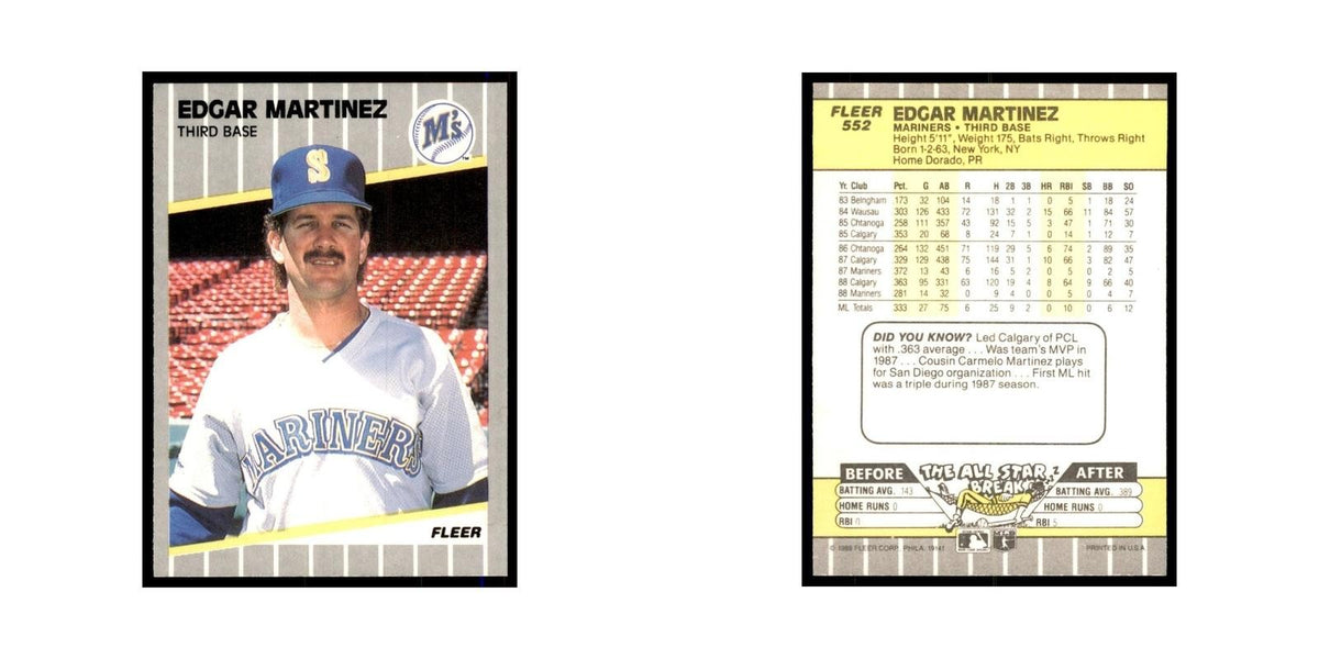 1989 Fleer Edgar Martinez Mariners #552