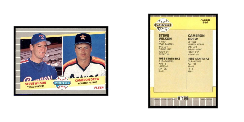 1989 Fleer Steve Wilson/Cameron Drew RC #640