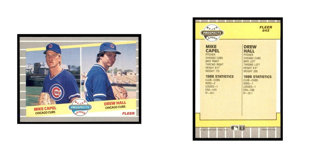 1989 Fleer Mike Capel/Drew Hall RC #643