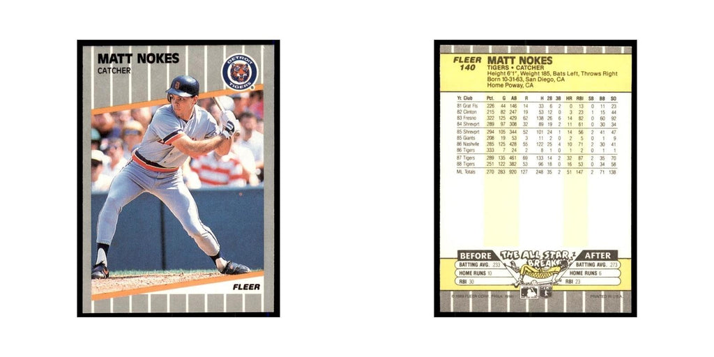 1989 Fleer Matt Nokes Tigers #140
